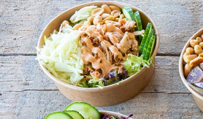 Salade met pulled chicken